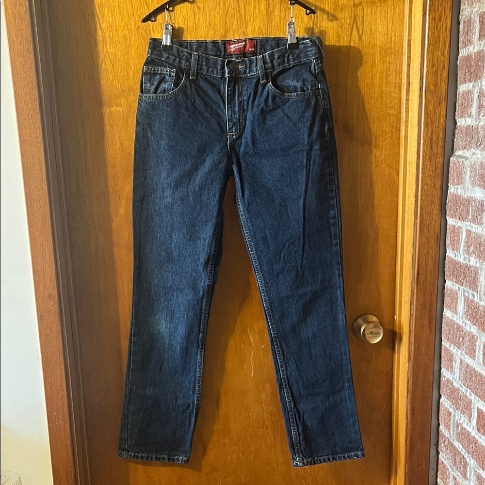 Arizona Jean Company Women's Dark Blue Straight Leg Jeans 16 Regular